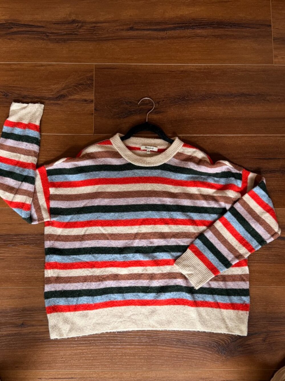 Madewell Striped Crewneck Sweater Multicolor Wool Blend Women's M